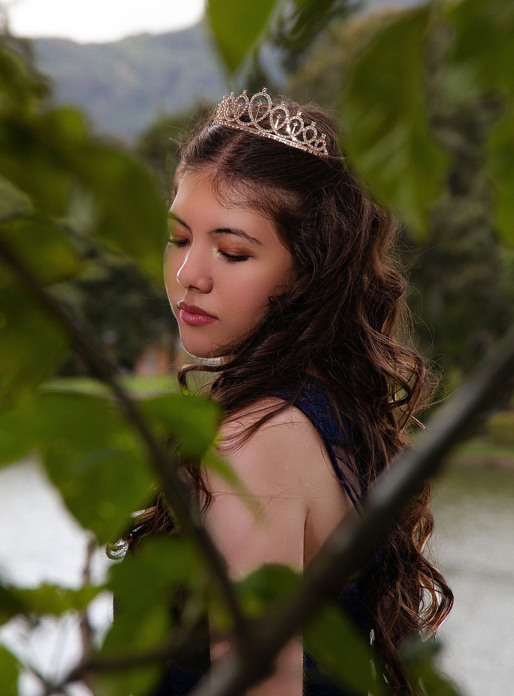 Quinceañera en exteriores