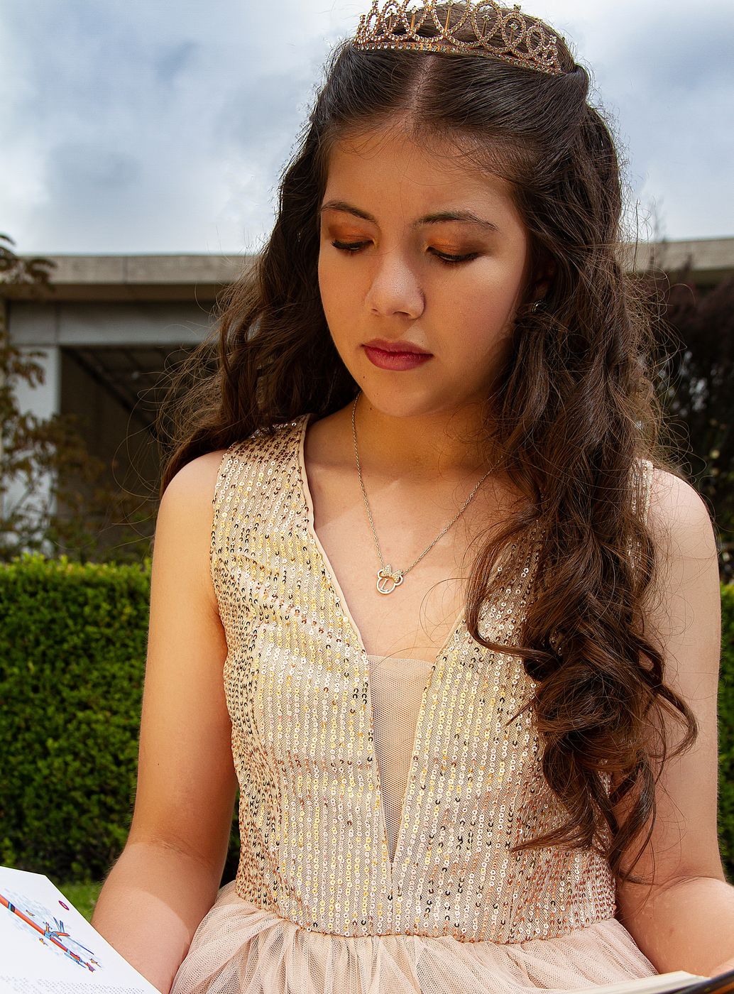 Quinceañera en exteriores